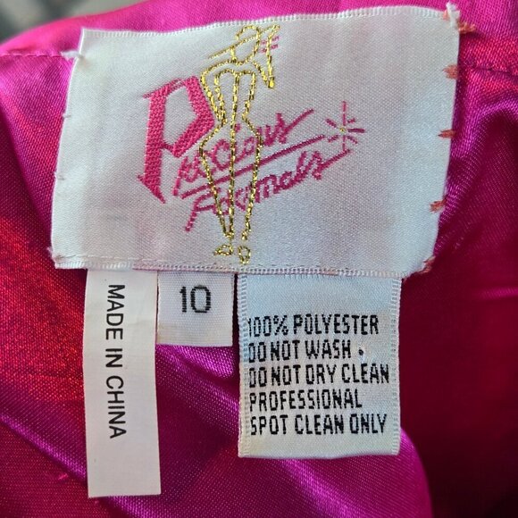 Precious Formals Size 10 Pink Strapless Beaded Formal Gown Prom Sweetheart Neck - Picture 12 of 14